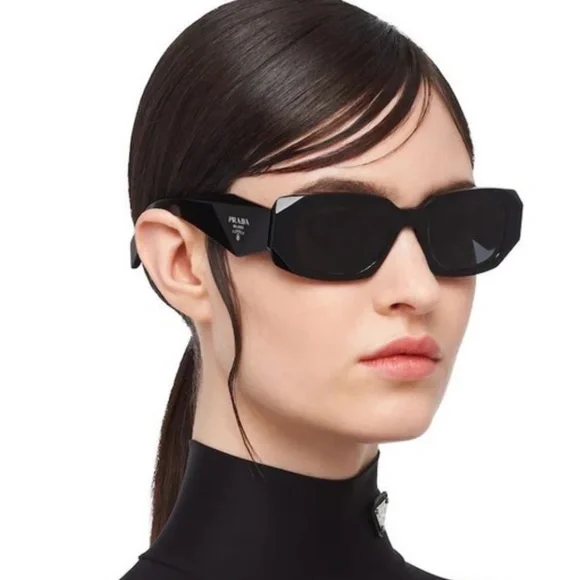 Authentic Prada PR17WS 1AB5S049 Women's Sunglasses 49 mm Black / Dark Grey Lens